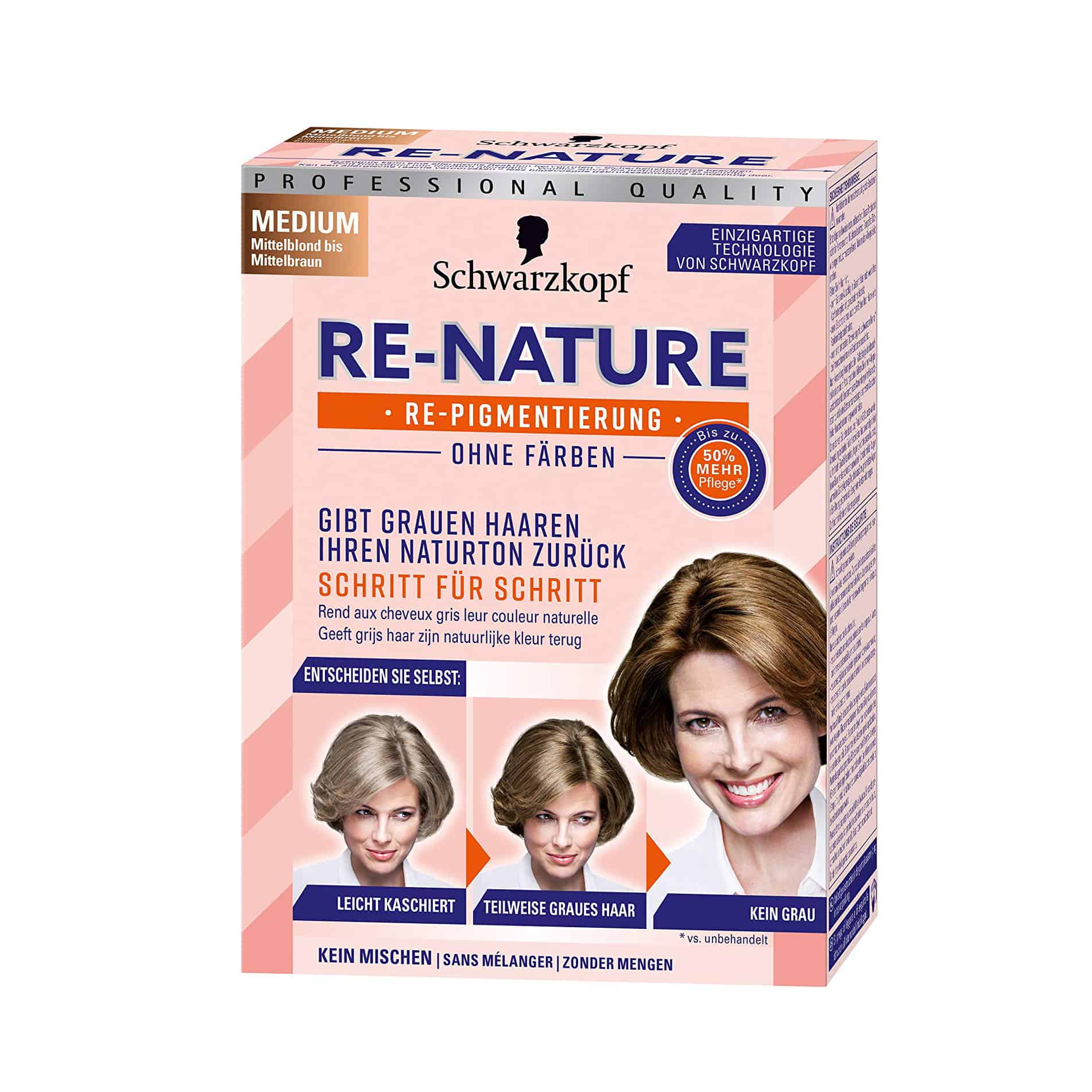 Schwarzkopf Re Nature Anti Gray Hair Women S Natural Coloring Kit Women Medium Blonde Brown Buy German