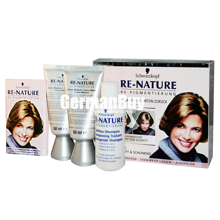 Schwarzkopf Re-Nature – Anti Gray Hair – Women's Natural Coloring Kit  “WOMEN MEDIUM” Blonde/Brown | GermanBuy.net