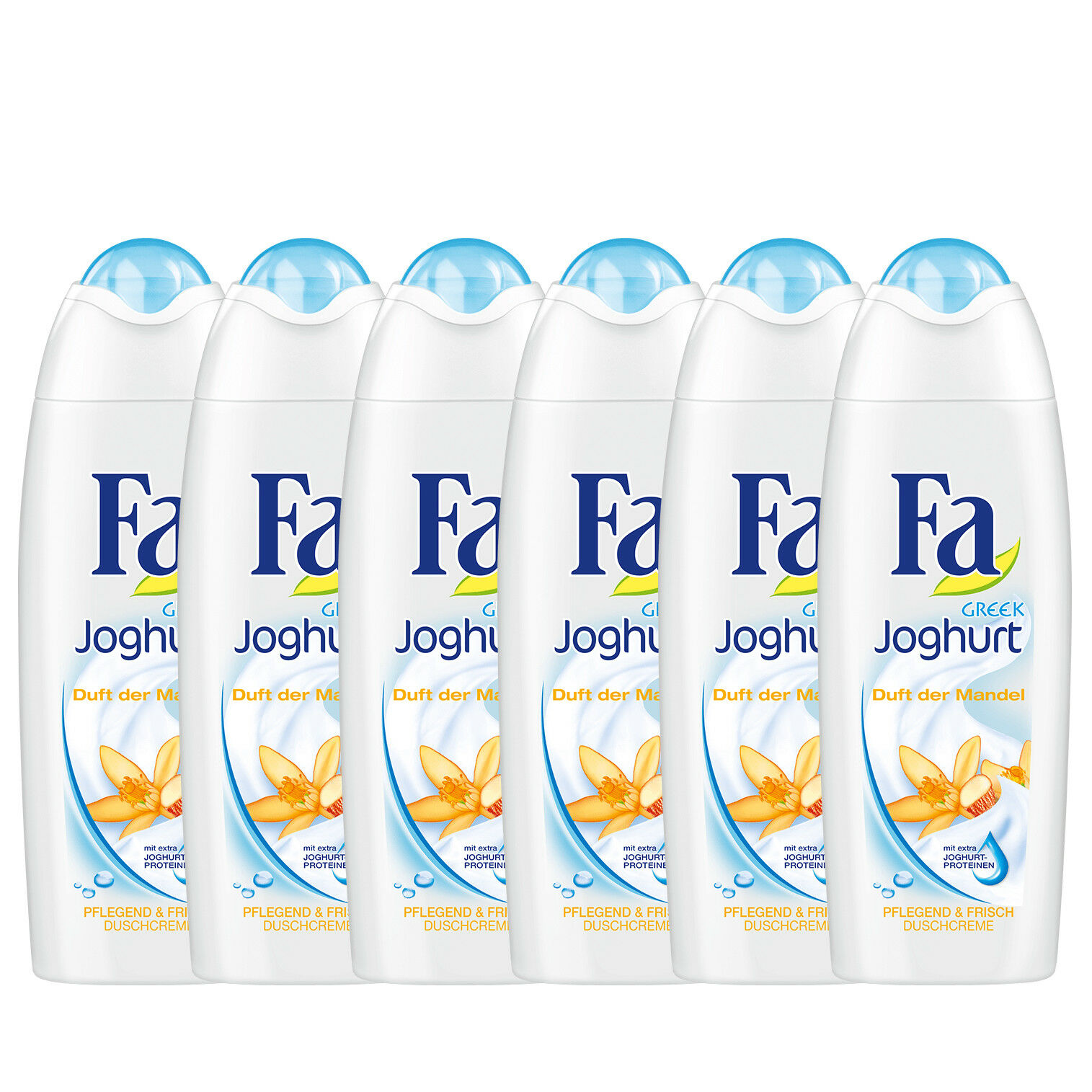 6x Fa Greek Yogurt Shower Cream With Almond Scent 250ml / 8.45fl oz