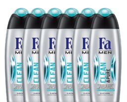 6x Fa MEN Clean & Pure Mild Cleansing Shower Gel & Shampoo