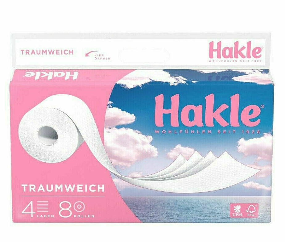 Hakle Dream Soft WC Toilet Paper Gentle Care / 8 Rolls per Pack / Pack