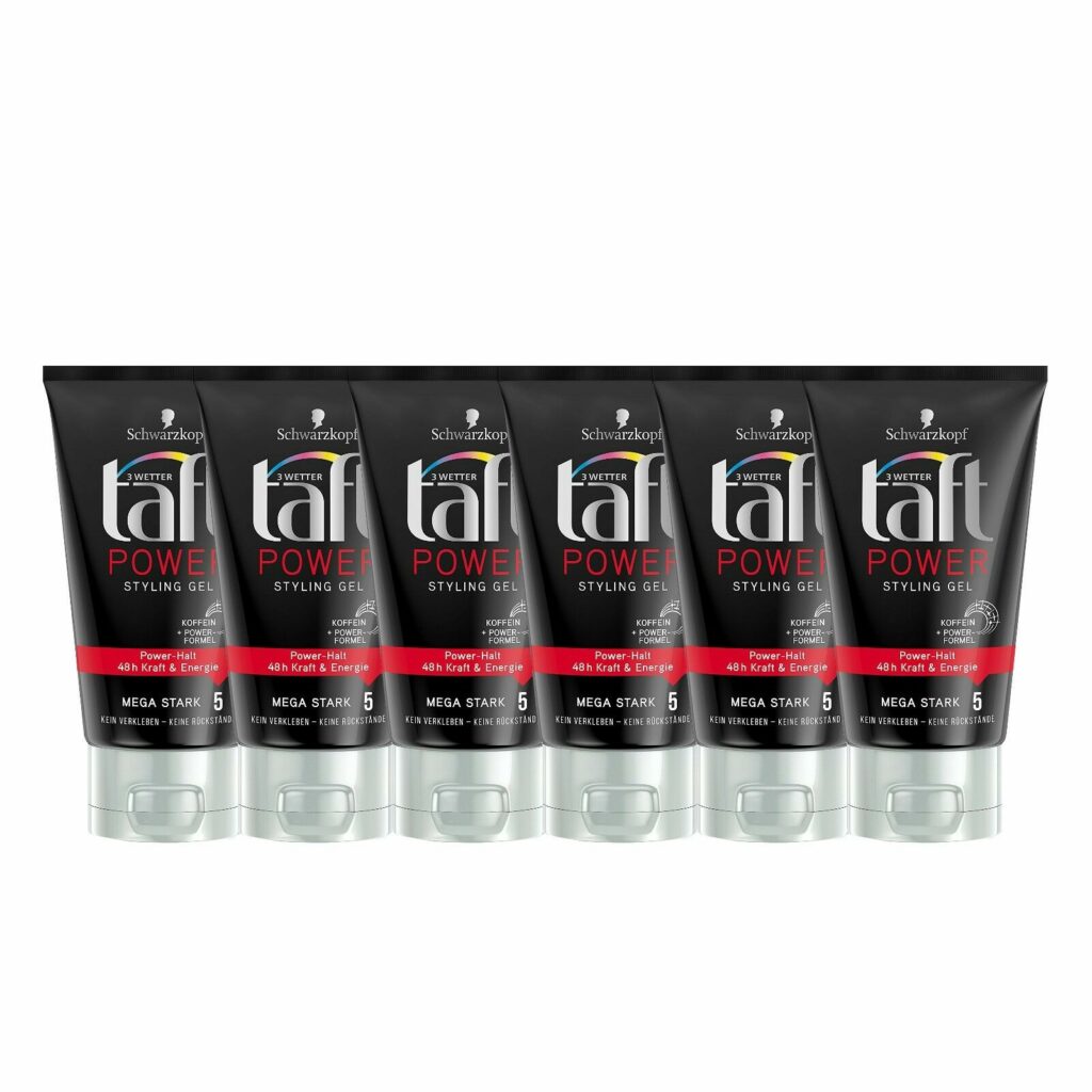 6x Schwarzkopf Taft Power Styling Gel With Caffeine 48h 150ml / 5.07