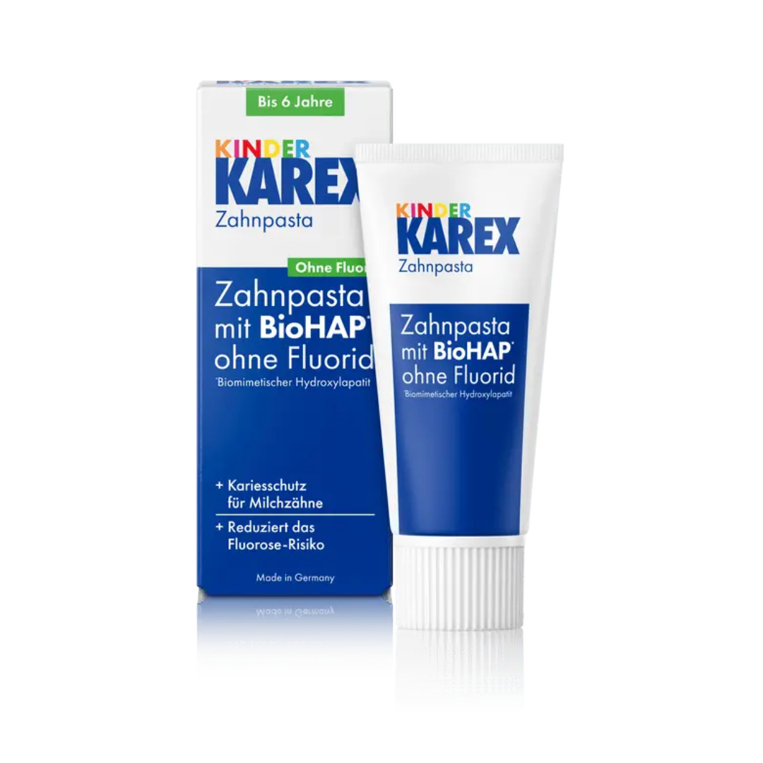 KAREX Children's Toothpaste Fluoride-Free Tube for Toddlers and Kids, BioHAP Enamel Support