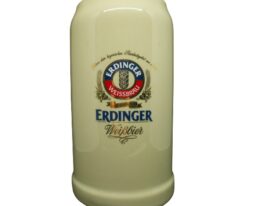A close-up view of the Erdinger Weissbrau 1L beer stein featuring authentic German branding and classic design details, ideal for enjoying premium Erdinger Weissbier.