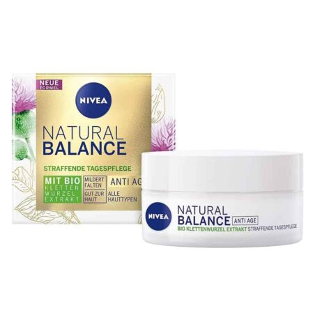 NIVEA Natural Balance Day Cream Anti-Age Firming Care with organic burdock root extract