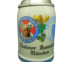 Paulaner Thomasbrau Munich Beer Stein with lid