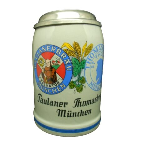 Paulaner Thomasbrau Munich Beer Stein with lid