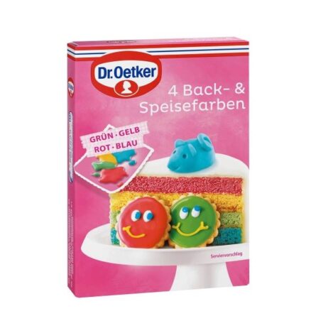 Dr. Oetker 4 baking and food colors (green, yellow, red, blue)