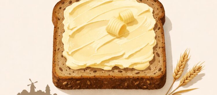 Traditional German Butterbrot reflecting bread culture, thrift, everyday routines, and the cultural meaning of simple bread-and-butter meals.