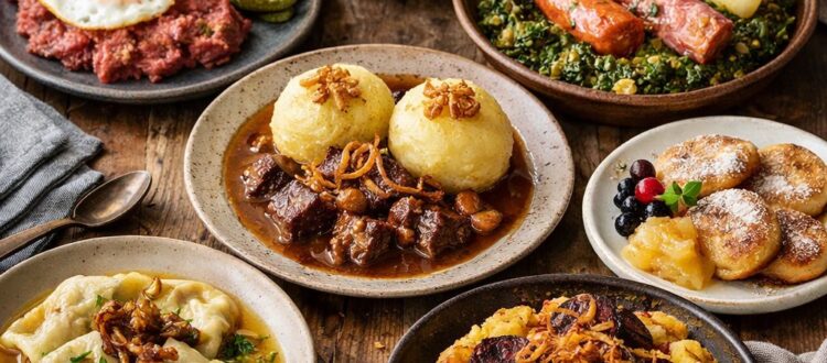 Authentic German regional dishes tourists miss, including Labskaus, Maultaschen, Quarkkeulchen, and other local specialties