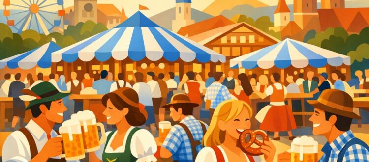 Oktoberfest Munich travel guide for first-time visitors with Bavarian traditions, beer, food, and travel tips