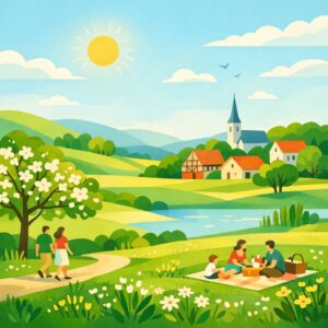 Pentecost 2026 in Germany with spring landscapes, local traditions, and early-summer travel atmosphere